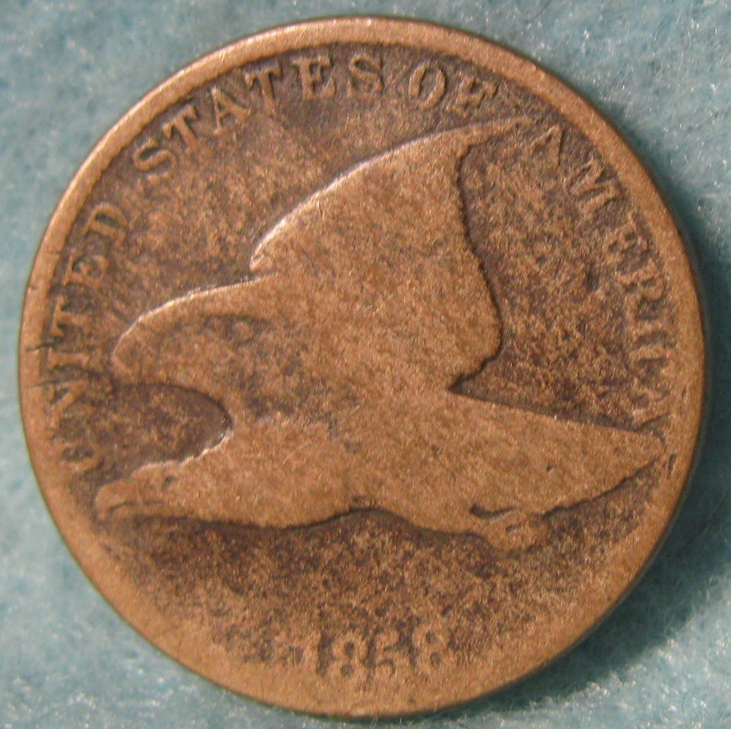 1858 Flying Eagle Penny Small Cent ~ Old US Coin #221