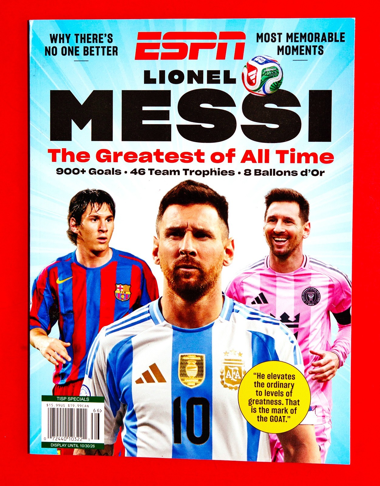 ESPN Lionel Messi The Greatest Of All Time Magazine - NEW 2026