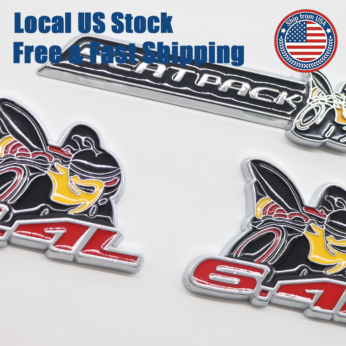 3Pcs Set 6.4L Super SCAT PACK Bee Emblems Badge Sticker Trunk Fit All Cars Truck