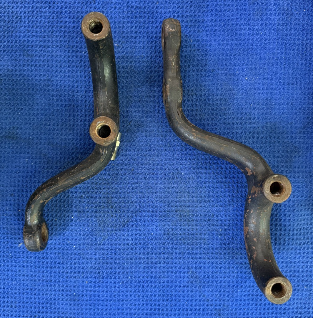 Vintage 1937-1948 Early V-8 Ford Cast Iron Dropped Steering Arms (Pair)