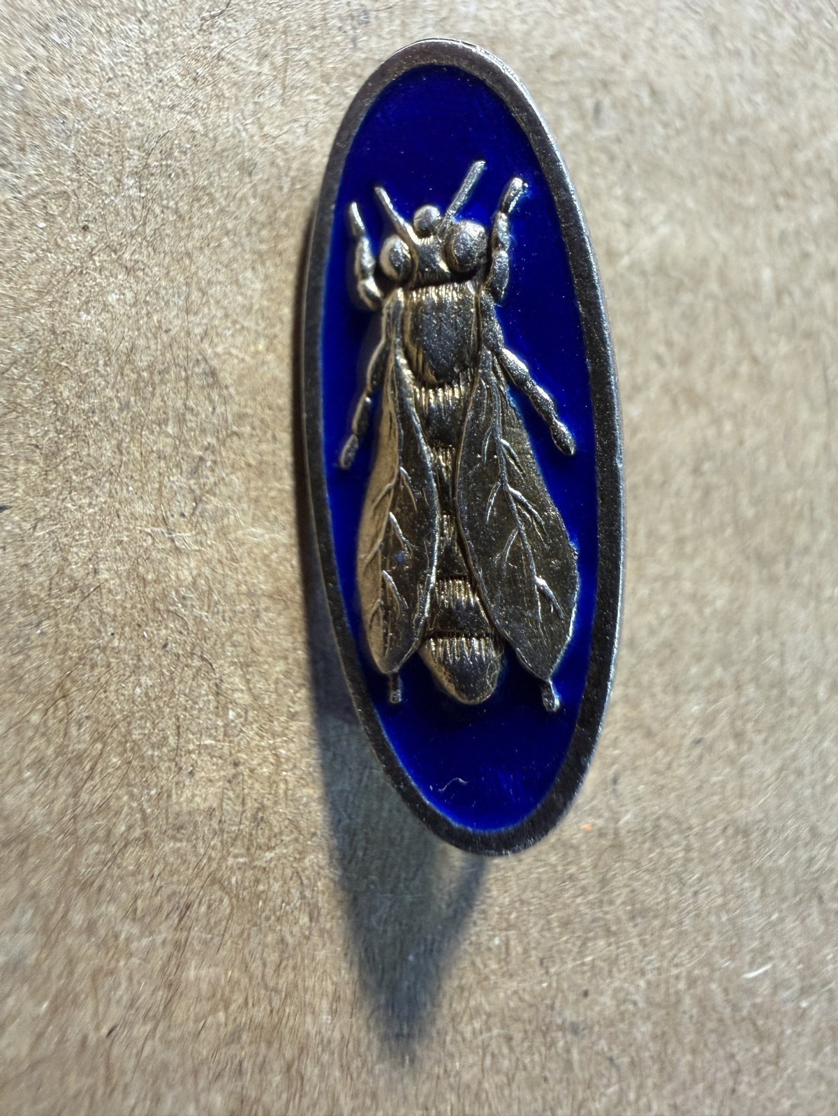 Vintage Sterling Silver Blue Enamel Fly Insect Brooch Pin Signed EACH AND ALL