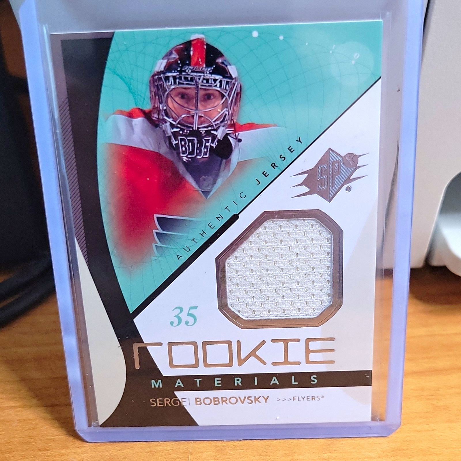 Sergei Bobrovsky Rookie Materials Jersey Swatch RC Upper Deck SPx #RM-SB Sergei Bobrovsky Rookie Materials Jersey Swatch RC Upper Deck SPx #RM-SB