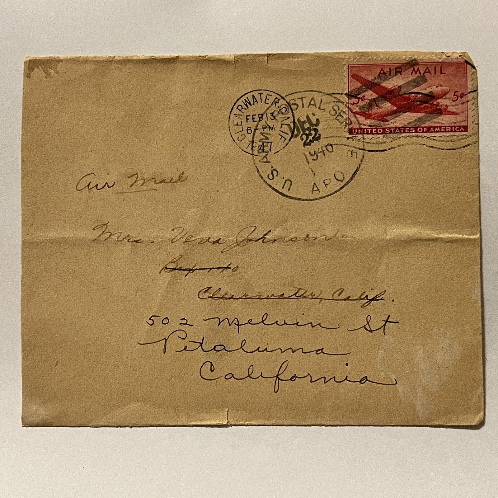 US ARMY MILITARY COVER SENT IN 1946 FROM GUAM RECEIVED IN CALIFORNIA IN 1947 US ARMY MILITARY COVER SENT IN 1946 FROM GUAM RECEIVED IN CALIFORNIA IN 1947