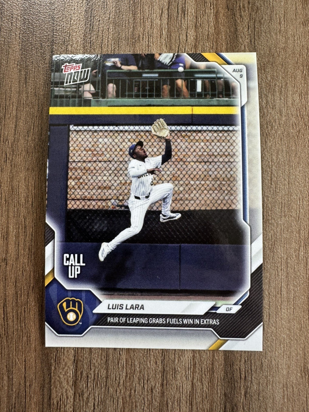 Luis Lara Call-Up Pair of Leaping Grabs 2026 MLB Topps NOW Card #544 