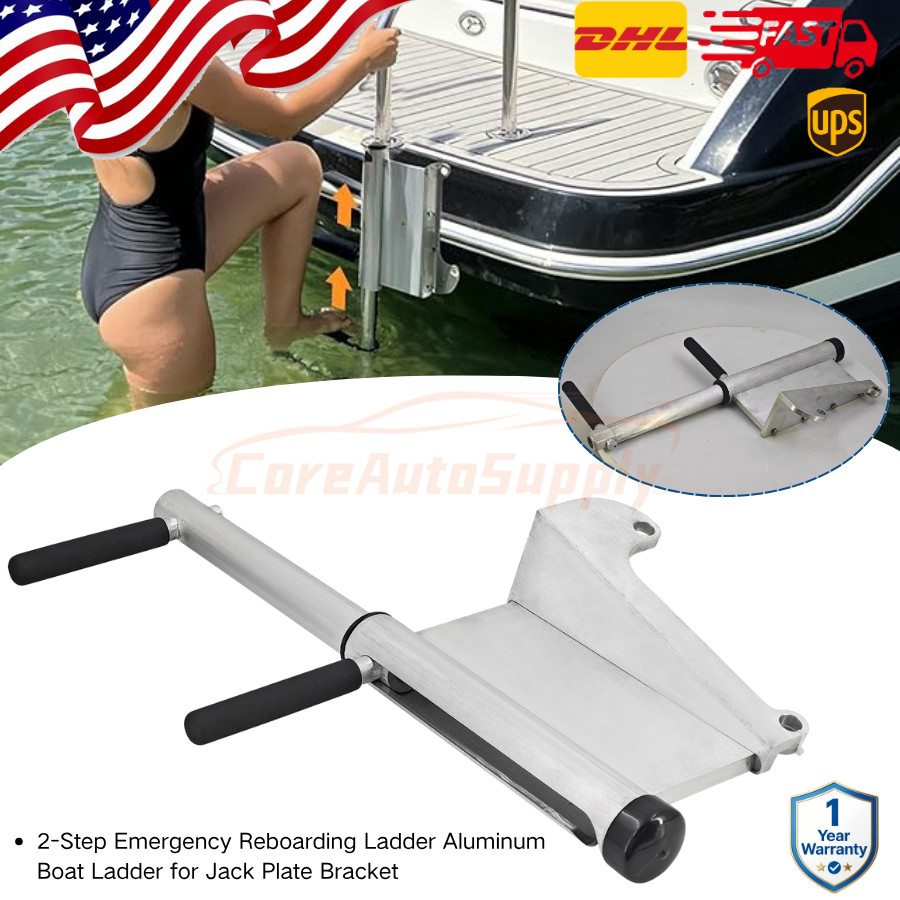 2-Step Emergency Reboarding Ladder Aluminum Boat Ladder for Jack Plate Bracket