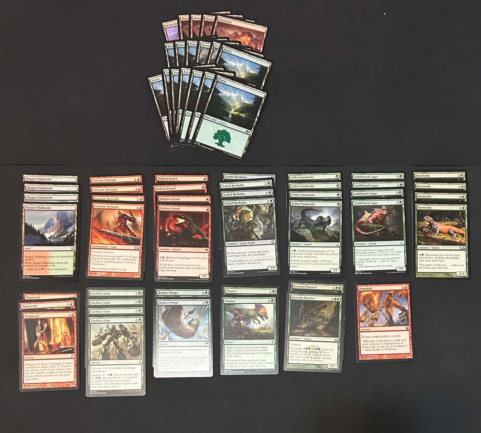 Pauper Mono Gruul Lizards - MTG Magic 60 Card Deck