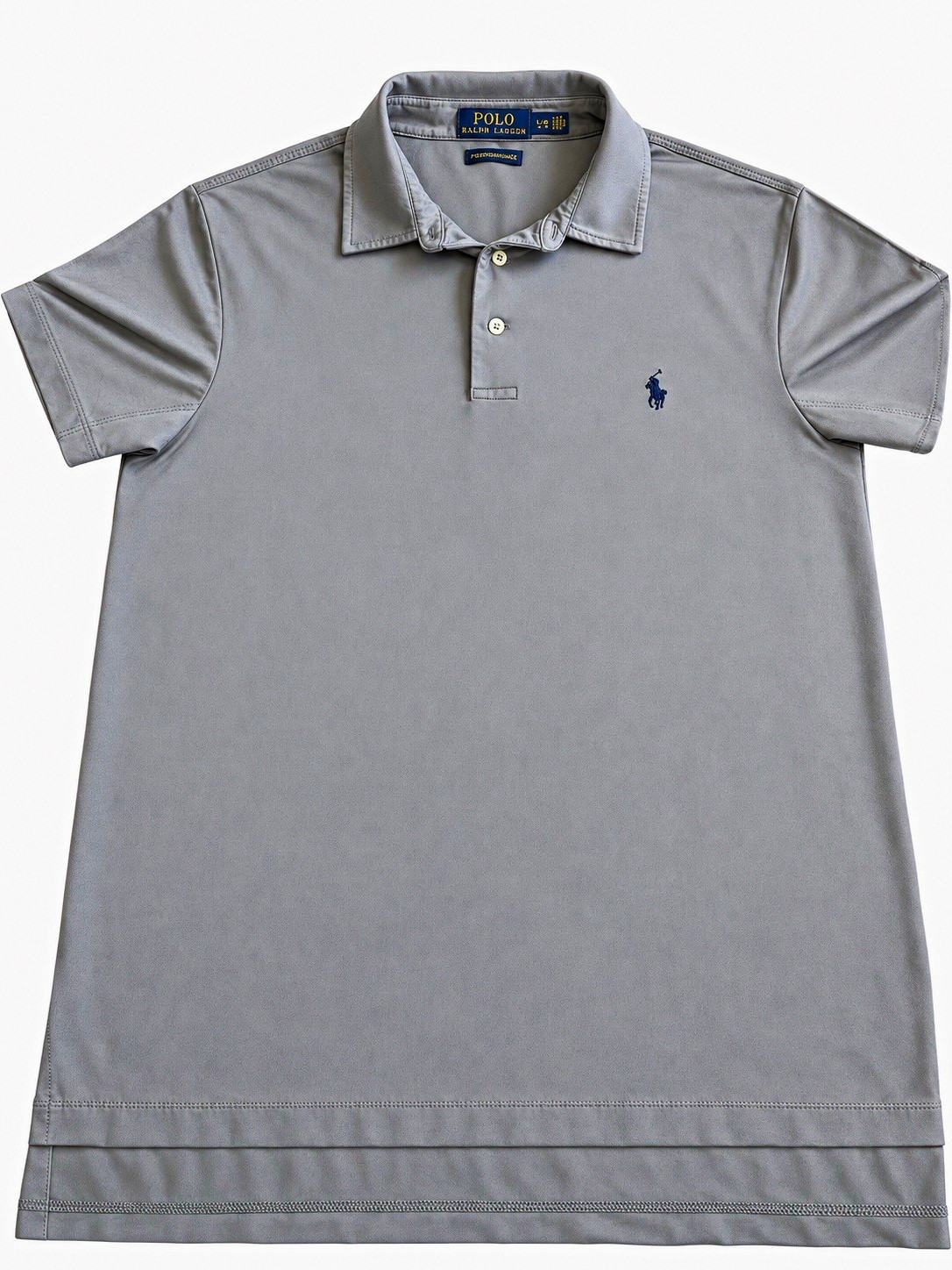 Polo Ralph Lauren Performance Polo Men\'s L Gray Solid Short Sleeve Poly Blend Polo Ralph Lauren Performance Polo Men\'s L Gray Solid Short Sleeve Poly Blend