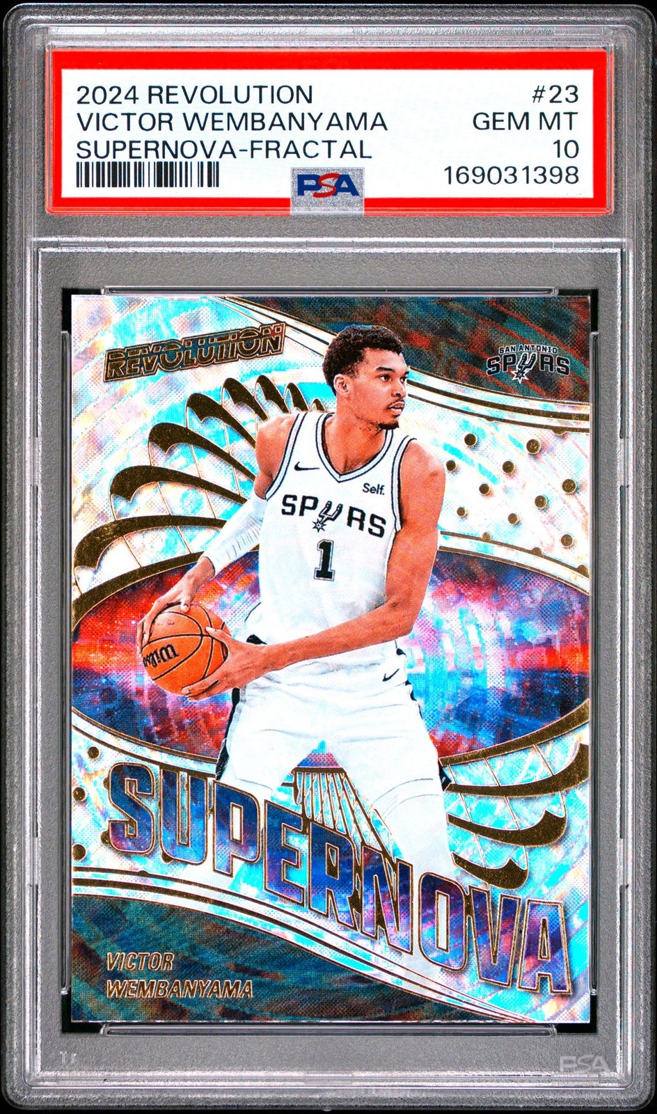 Rare PSA 10 2024 Panini Revolution Supernova Victor Wembanyama 23 Fractal POP/7 Rare PSA 10 2024 Panini Revolution Supernova Victor Wembanyama 23 Fractal POP/7