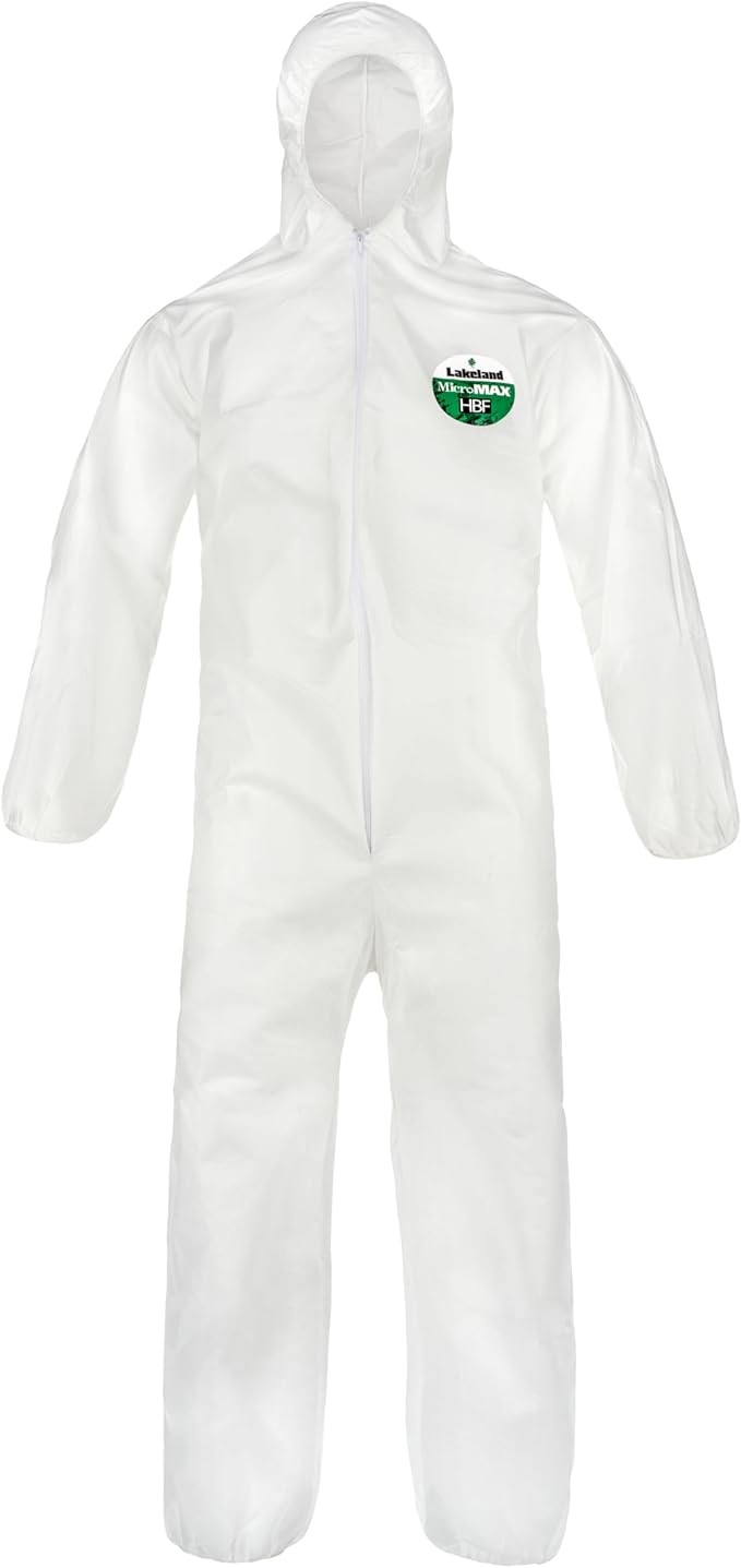 Lakeland CTL428V-3X MicroMax NS Coveralls 43-Pack 3XL White Hooded - New