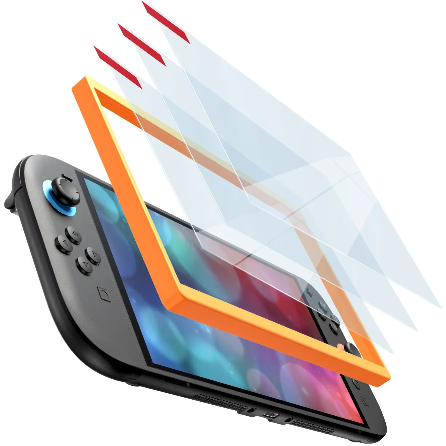 For Nintendo Switch 2 Tempered Glass Screen Protector With Plastic Frame