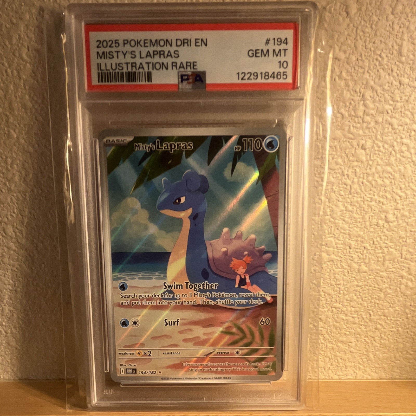 Nintendo Pokemon TCG SV10 Destined Rivals Misty\'s Lapras 194/182 IR Holo PSA 10 Nintendo Pokemon TCG SV10 Destined Rivals Misty\'s Lapras 194/182 IR Holo PSA 10