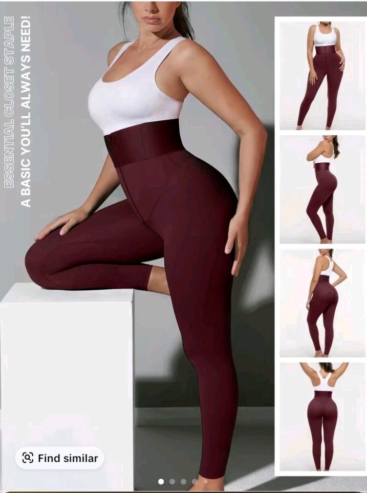 Shapellx AirSlim ElasticFuse Waistband High-Rise Burgundy Ankle Leggings Shapellx AirSlim ElasticFuse Waistband High-Rise Burgundy Ankle Leggings