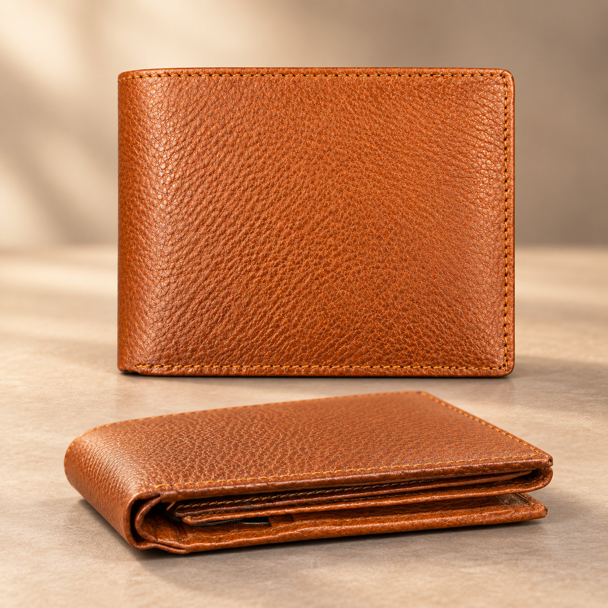 Genuine Brown Leather Bifold Wallet Genuine Brown Leather Bifold Wallet