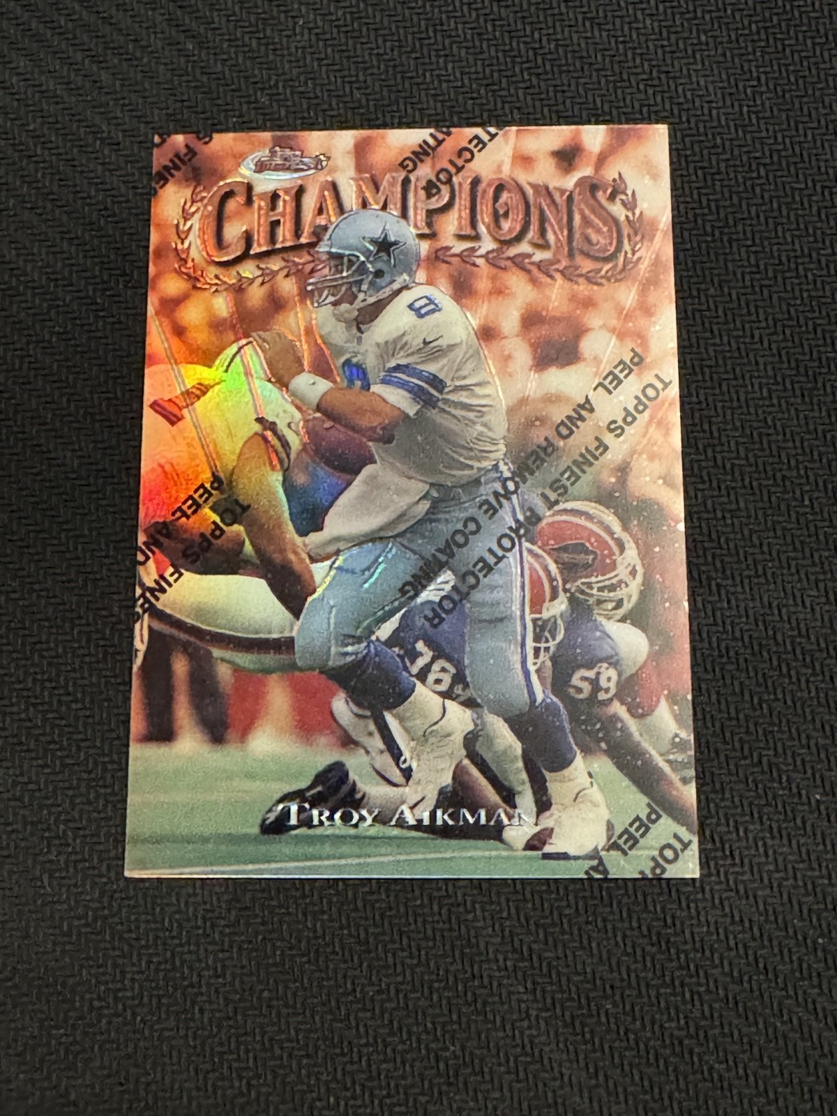 1997 Topps Finest -Troy Aikman #180 Champions Refractor W/Coating Dallas Cowboys 1997 Topps Finest -Troy Aikman #180 Champions Refractor W/Coating Dallas Cowboys
