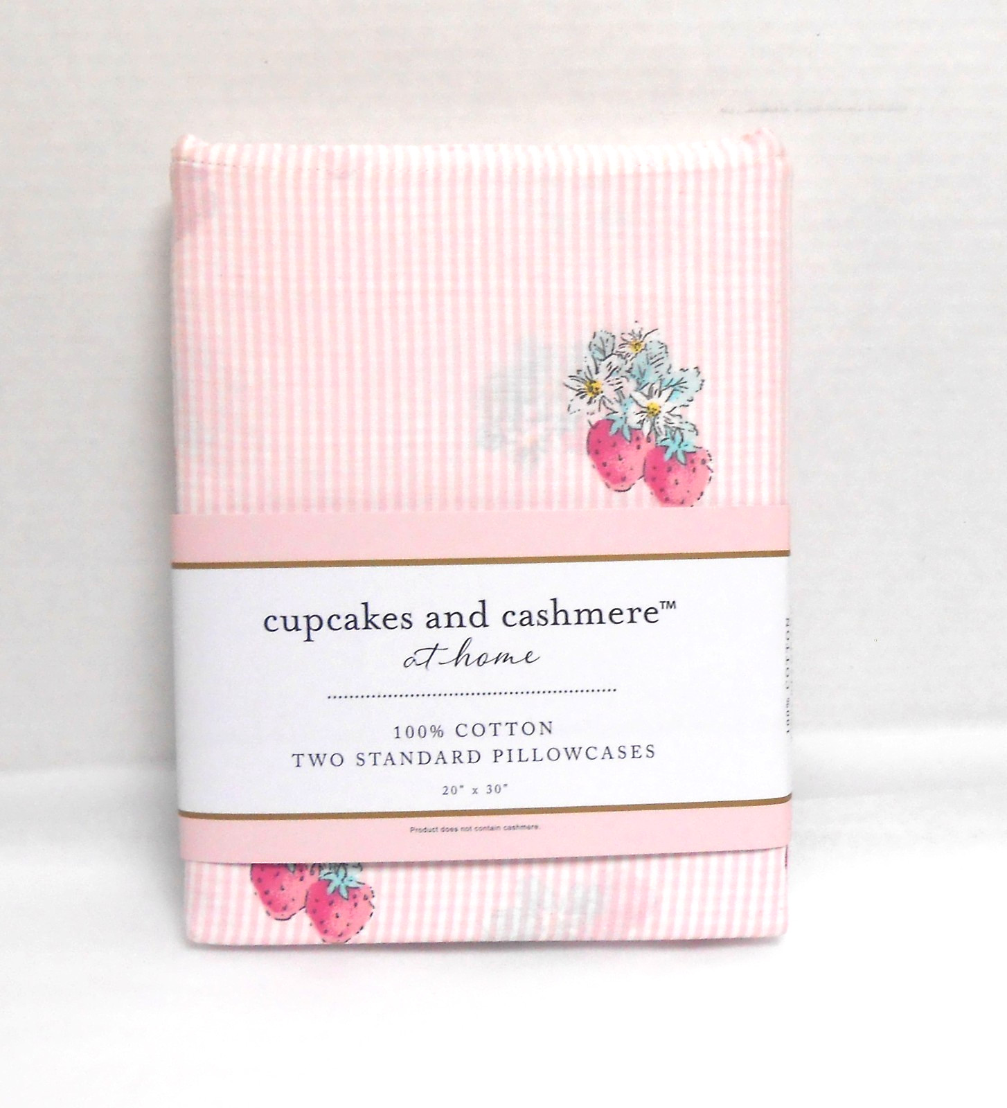 Cupcakes and Cashmere Set of 2 Standard Size Pillowcases Pink & White Pinstripe Cupcakes and Cashmere Set of 2 Standard Size Pillowcases Pink & White Pinstripe