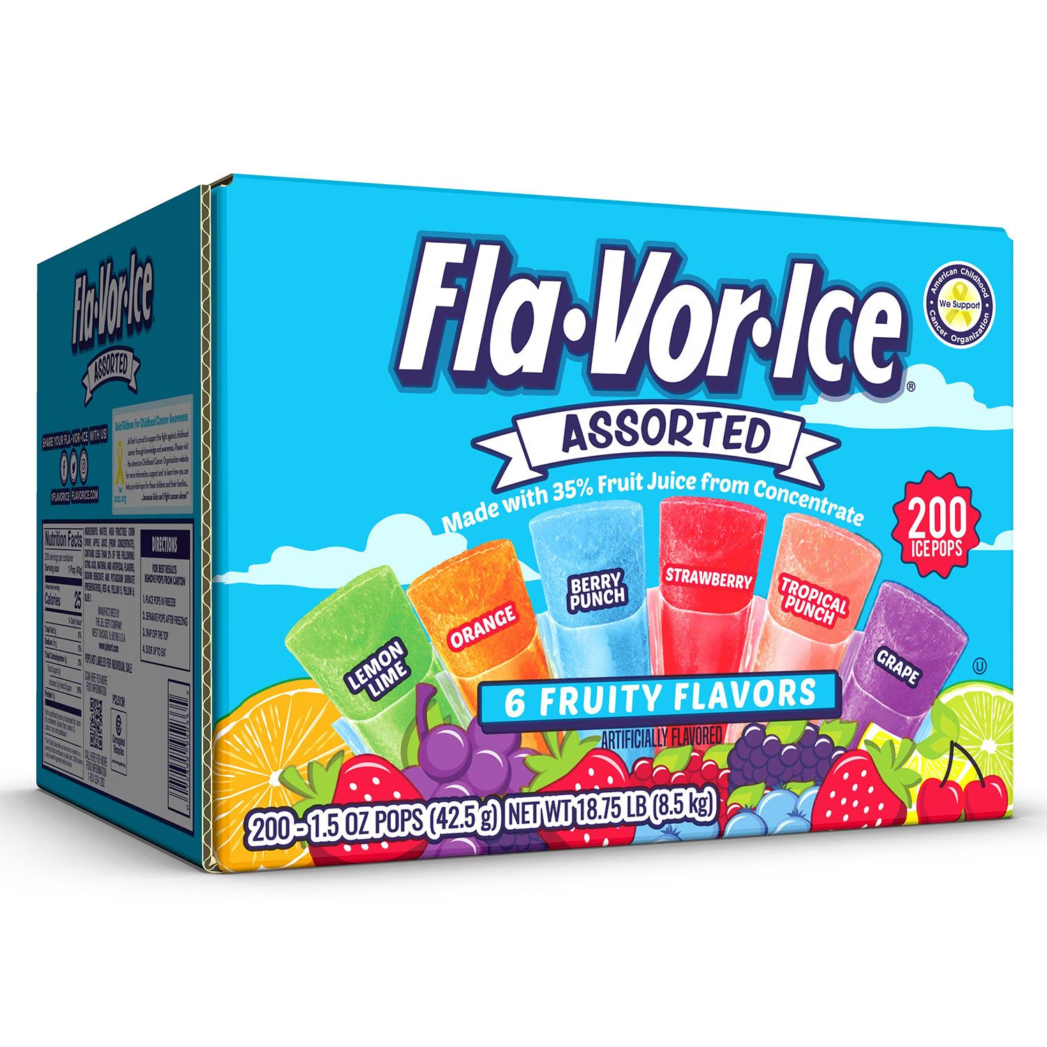 Fla-Vor-Ice Giant Pops, 1.5 oz., 200 pk.