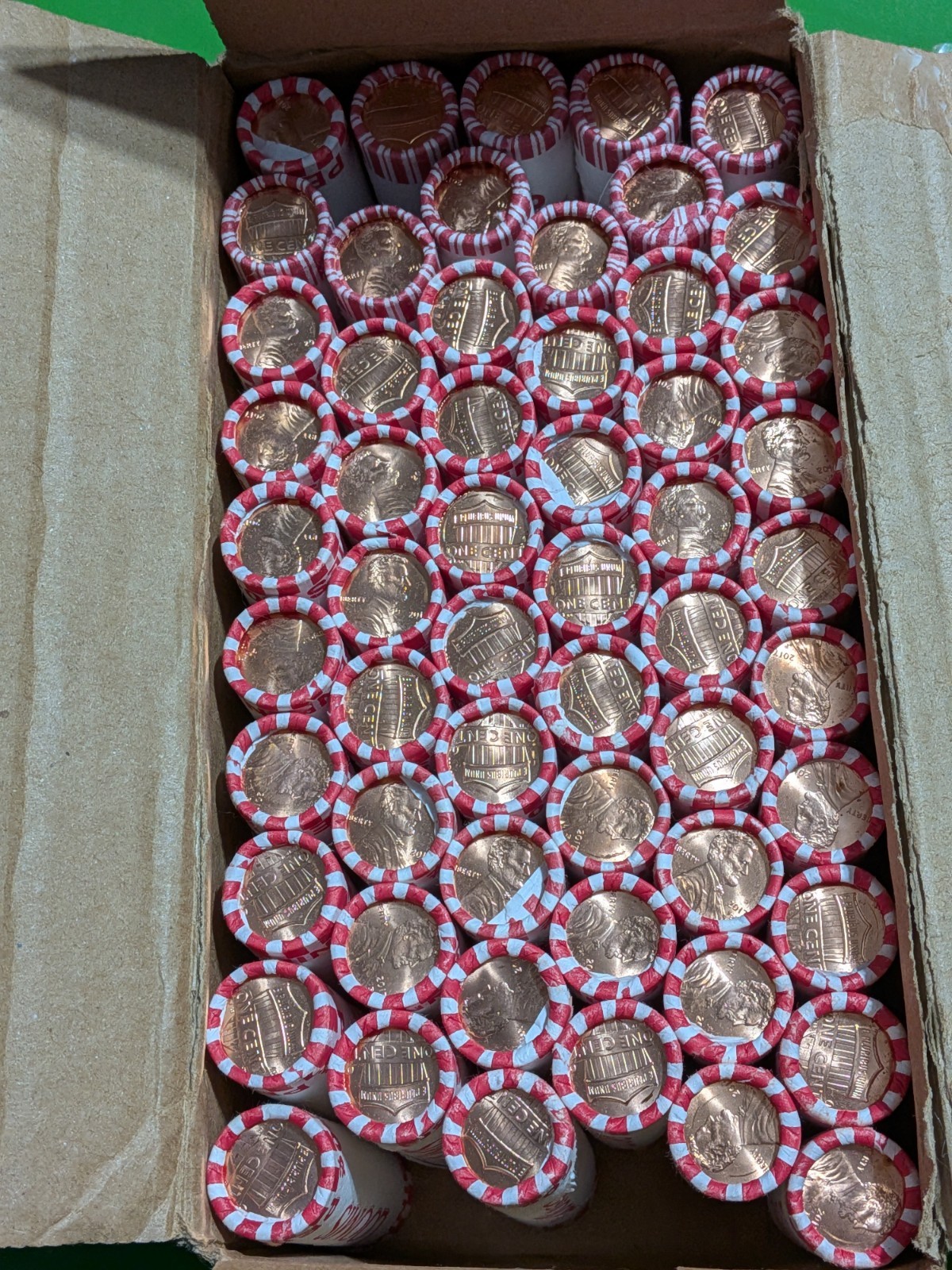 2017-P GEM BU Lincoln Shield Penny OBW 50-Coin Roll UNC from Sealed Bank Box