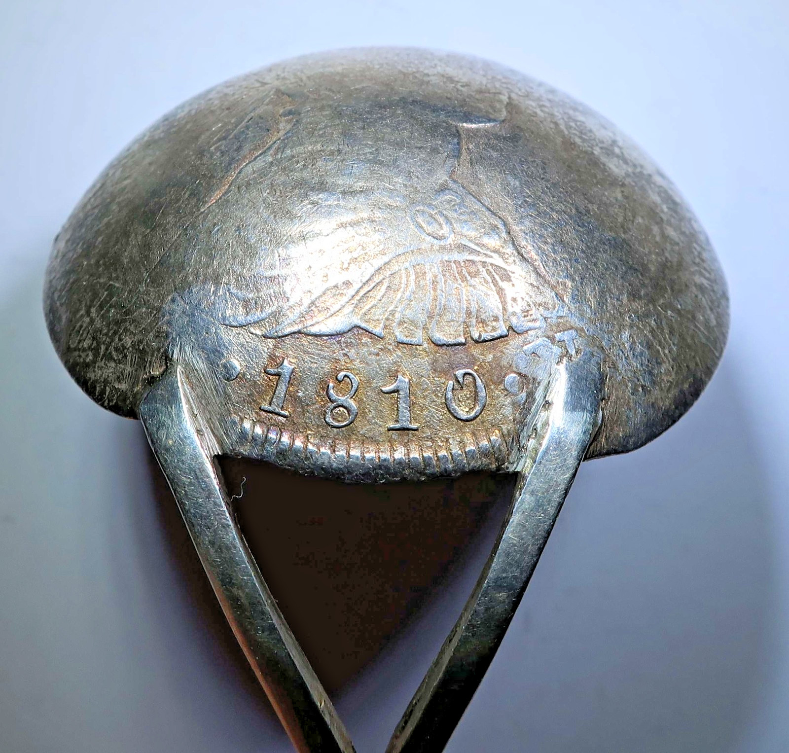 1810 Antique Spoon Peru 8 Reales Genuine Spanish Colonial Imaginary Bust 8R Coin
