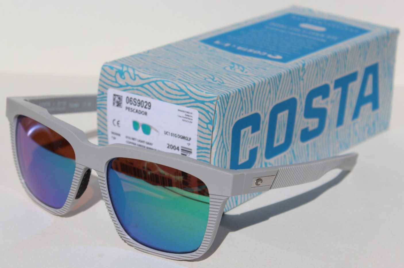 COSTA DEL MAR Pescador 580G POLARIZED Sunglasses Light Net Gray/Green Mirror NEW COSTA DEL MAR Pescador 580G POLARIZED Sunglasses Light Net Gray/Green Mirror NEW