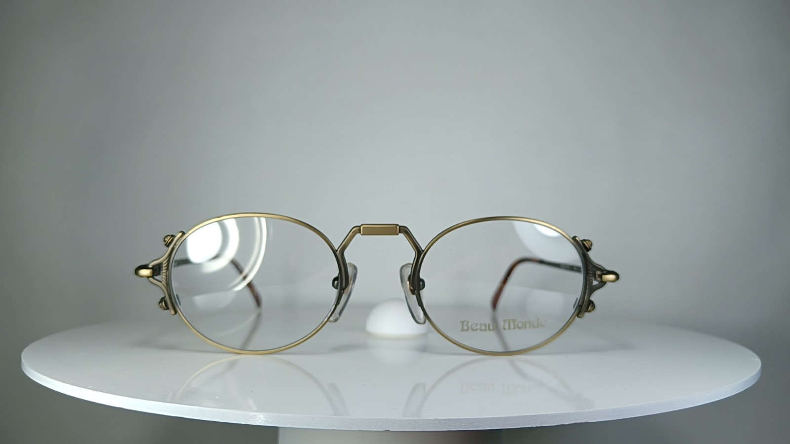 Luxury eyeglasses BEAU MONDE antique bronze oval frames 