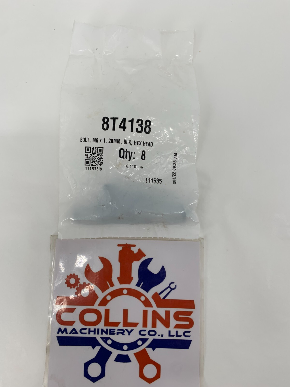 Caterpillar 8T4138 Bolt M6 x 1.0 20MM Black Hex Head Lot of 8 Caterpillar 8T4138 Bolt M6 x 1.0 20MM Black Hex Head Lot of 8