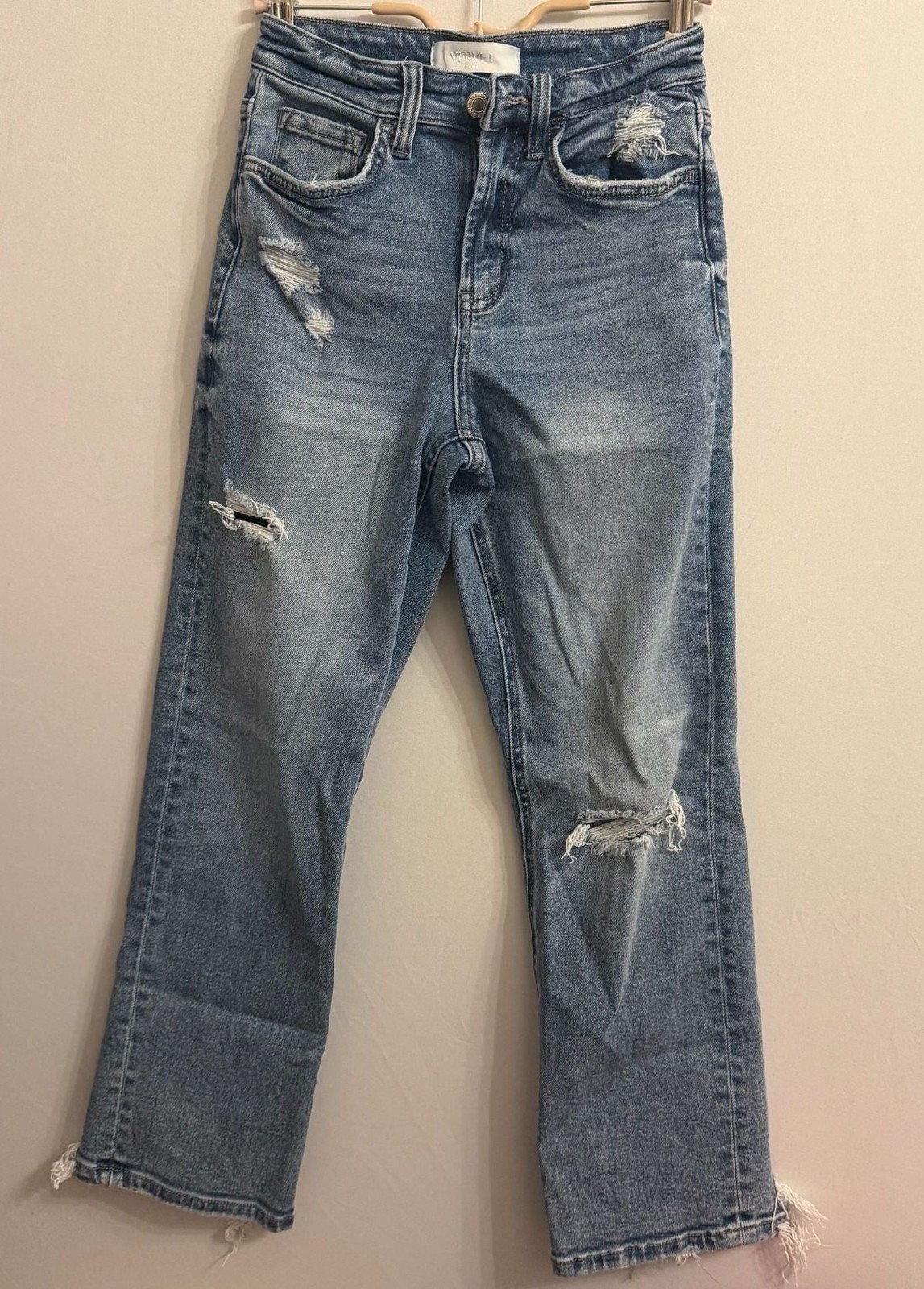 Vervet Blue Distressed Raw Hem Jeans Size 24 #0775 Vervet Blue Distressed Raw Hem Jeans Size 24 #0775