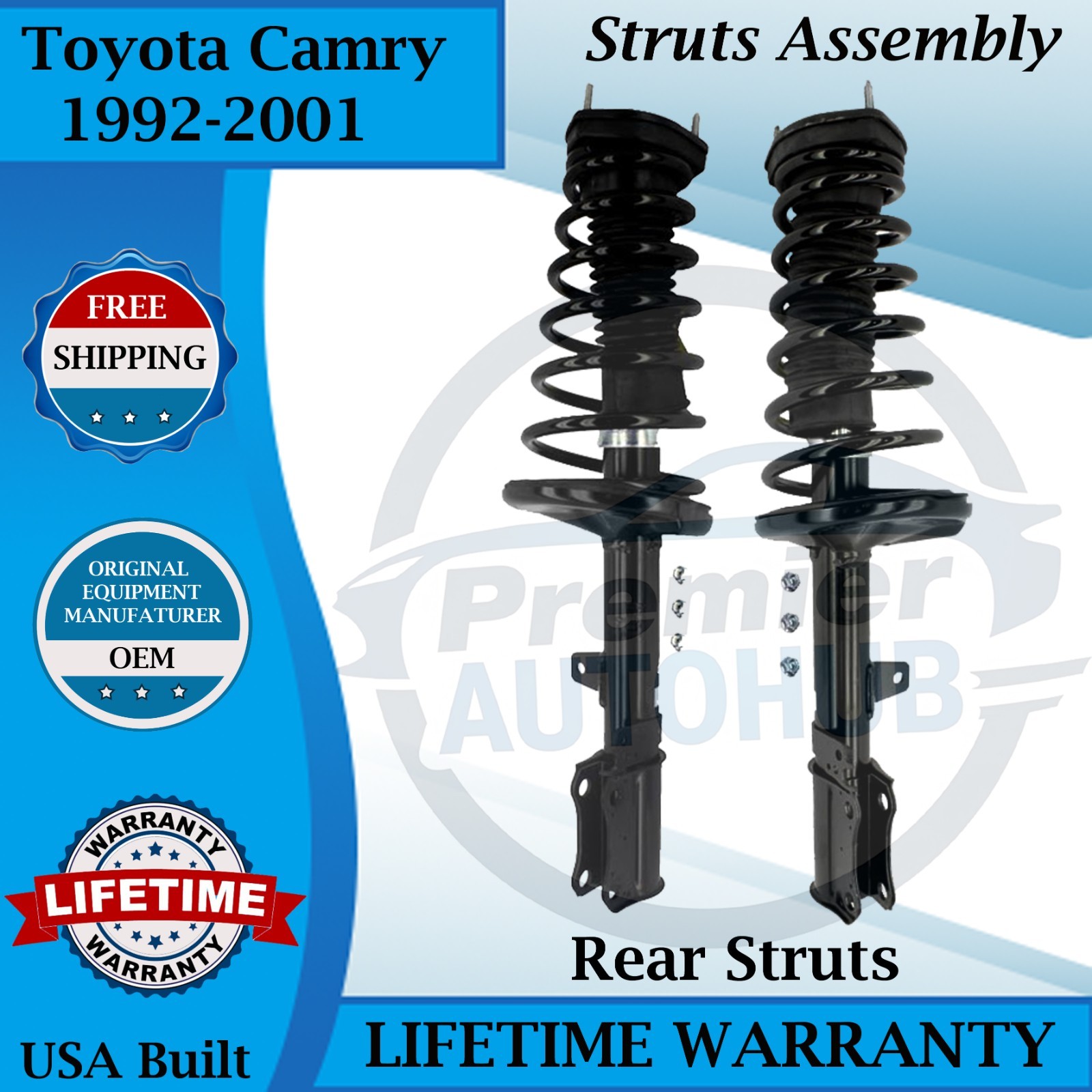 KYB OEM Rear Struts Assembly For 1992-2001 Toyota Camry Lifetime Warranty