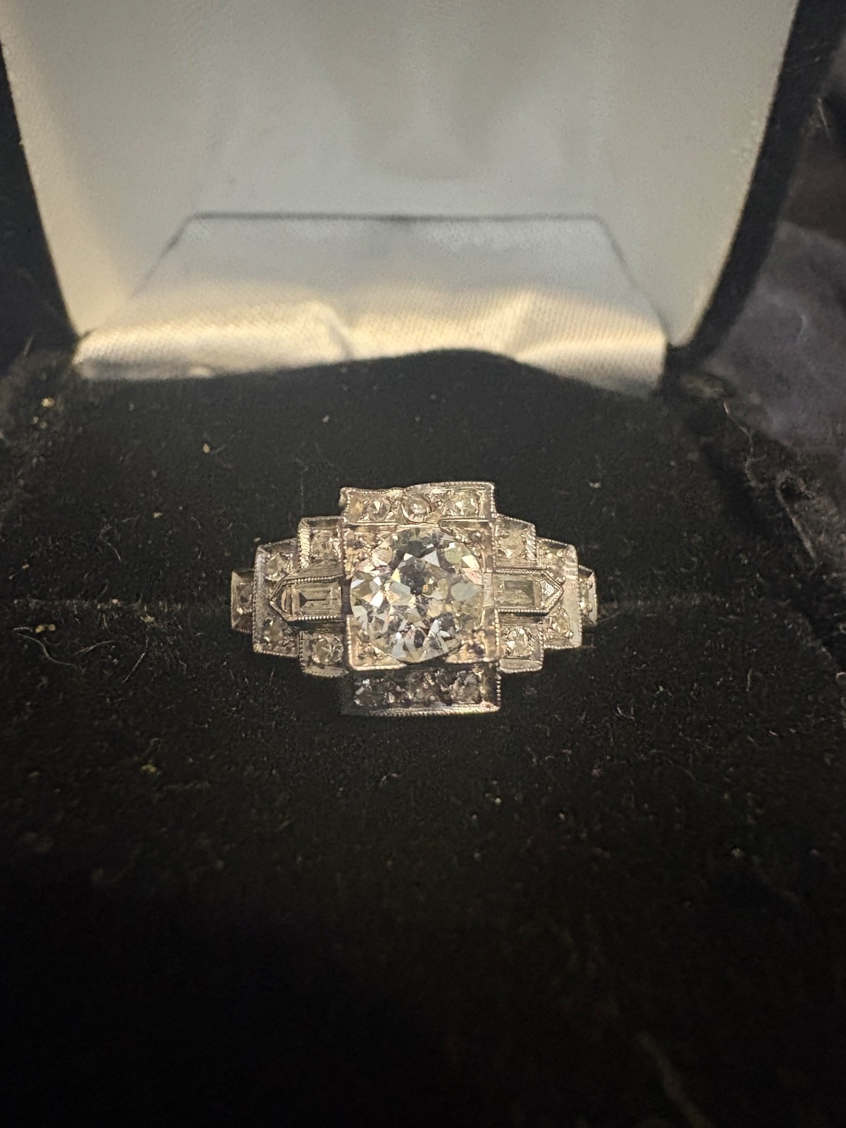 Antique 0.50ct 0ld European Cut Diamond Platinum engagement ring