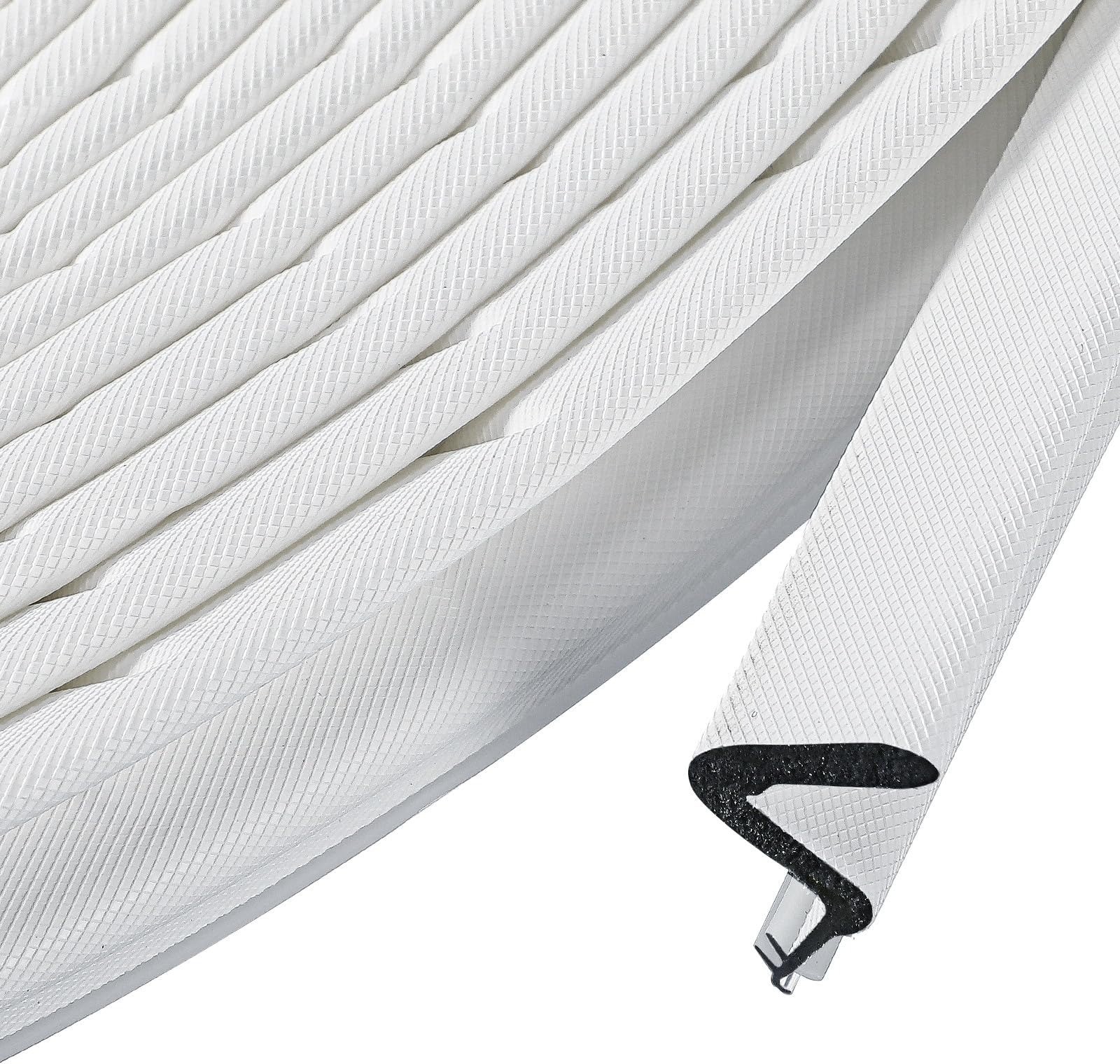 Weather Stripping Door Seal V Shaped Q Foam Kerf Soundproof 39FT, White