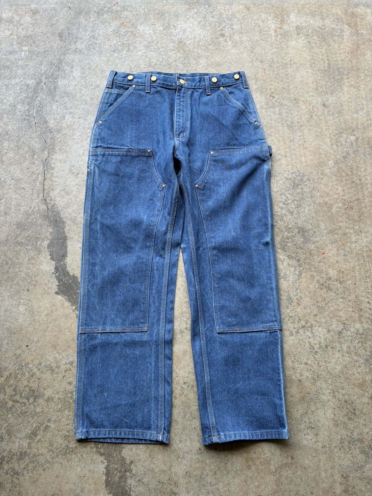 Vintage Carhartt B07 DNM Dark Blue Jeans Denim Double Knee Carpenter Pant 33x30 Vintage Carhartt B07 DNM Dark Blue Jeans Denim Double Knee Carpenter Pant 33x30