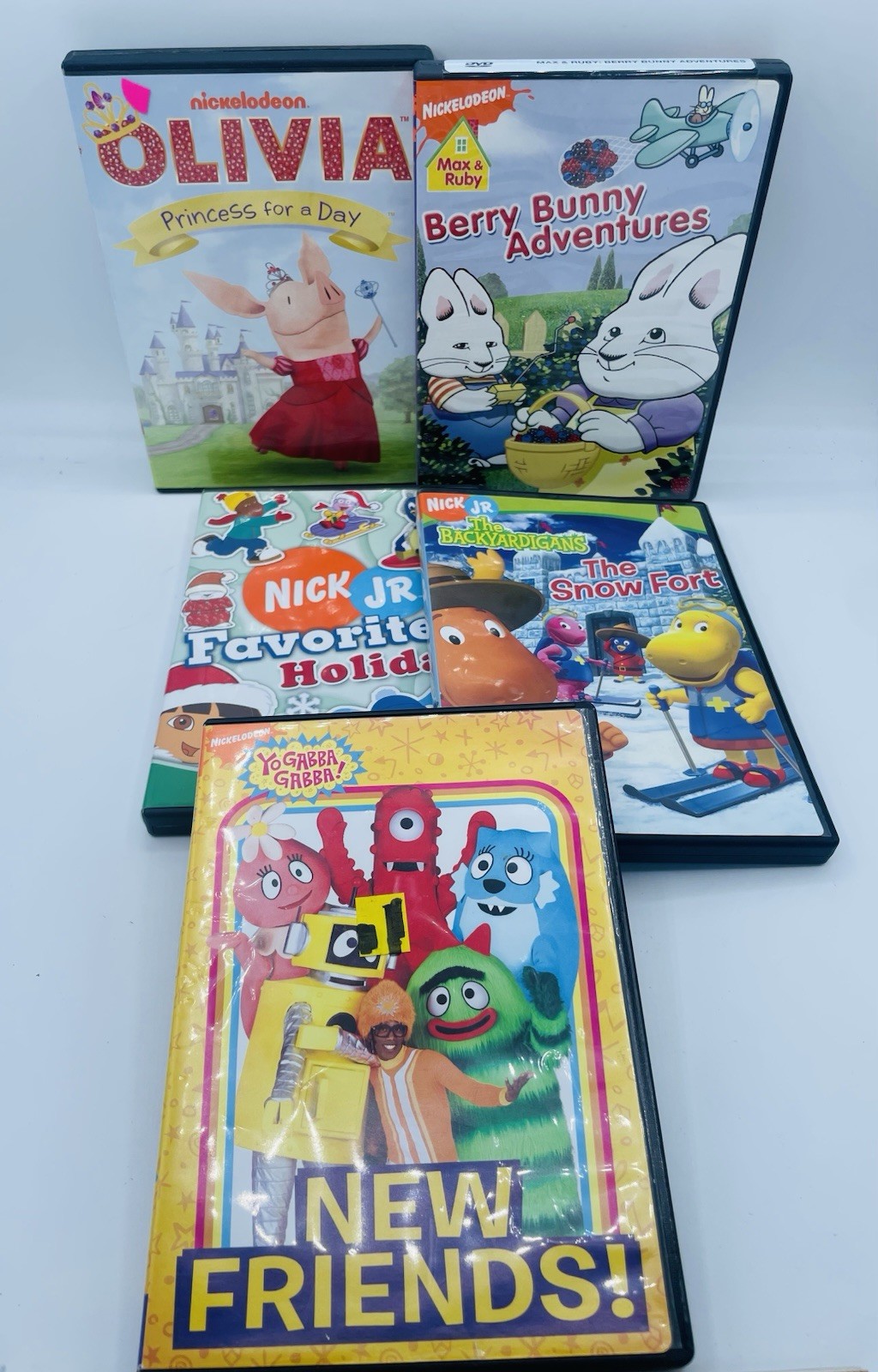 Nick Jr -Nickelodeon 5 DVD Lot-Olivia- Max & Ruby -Yo Gabba Gabba -Backyardigans Nick Jr -Nickelodeon 5 DVD Lot-Olivia- Max & Ruby -Yo Gabba Gabba -Backyardigans