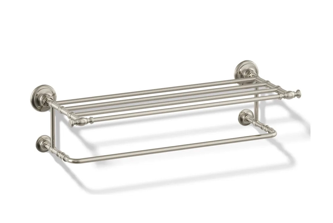 Kohler Artifacts K-72575-SN Wall Mount Towel Rack Shelf Bathroom Polished Nickel