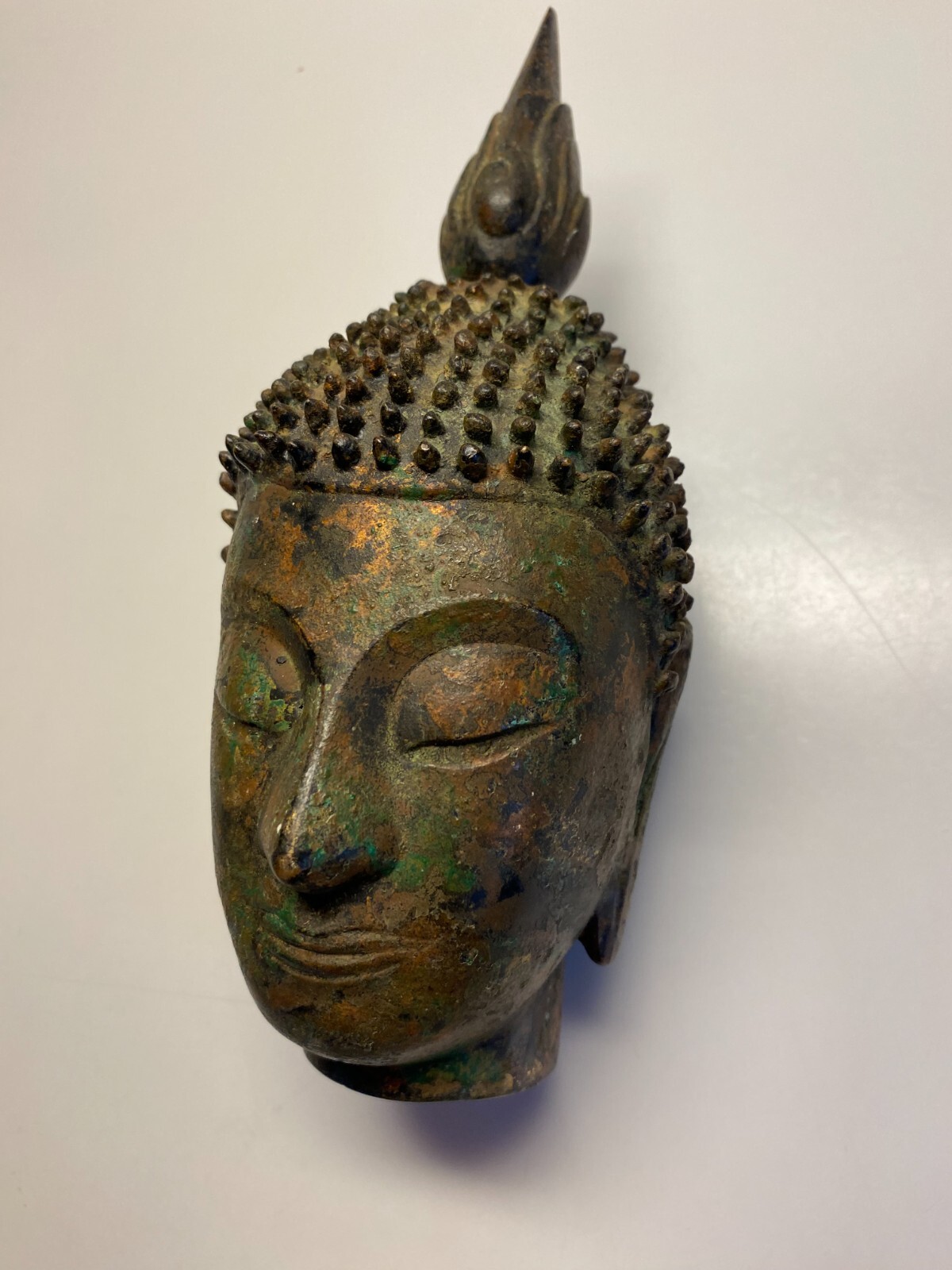 RARE BRONZE STUPA EXCAVATED SUKHOTHAI BUDDHA RELIC. SUKHOTHAI PERIOD.