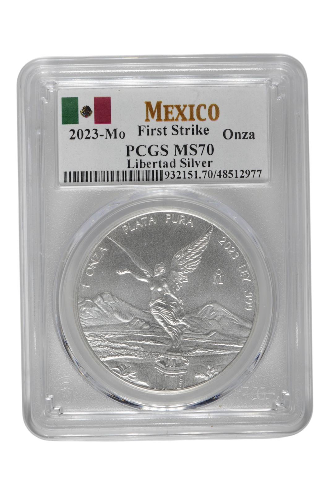 2023-Mo 1 oz Silver Mexico Libertad PCGS MS 70 FS