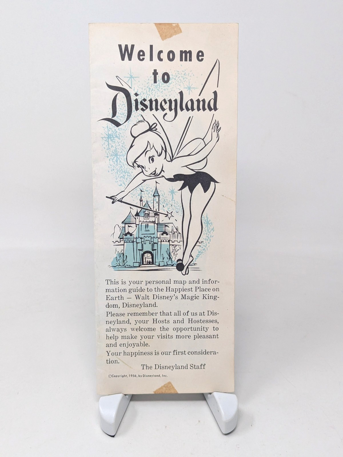 Welcome to Disneyland Guide Brochure Map Booklet 1956 Tinker Bell Vintage RARE