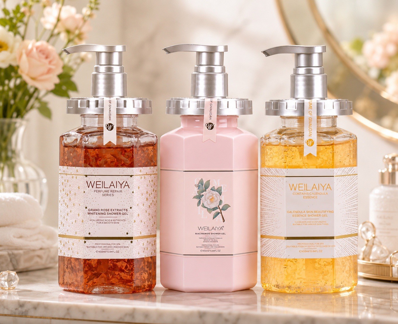 Combo 3pcs Weilaiya  Shower Gel 450ml Each (US SELLER)