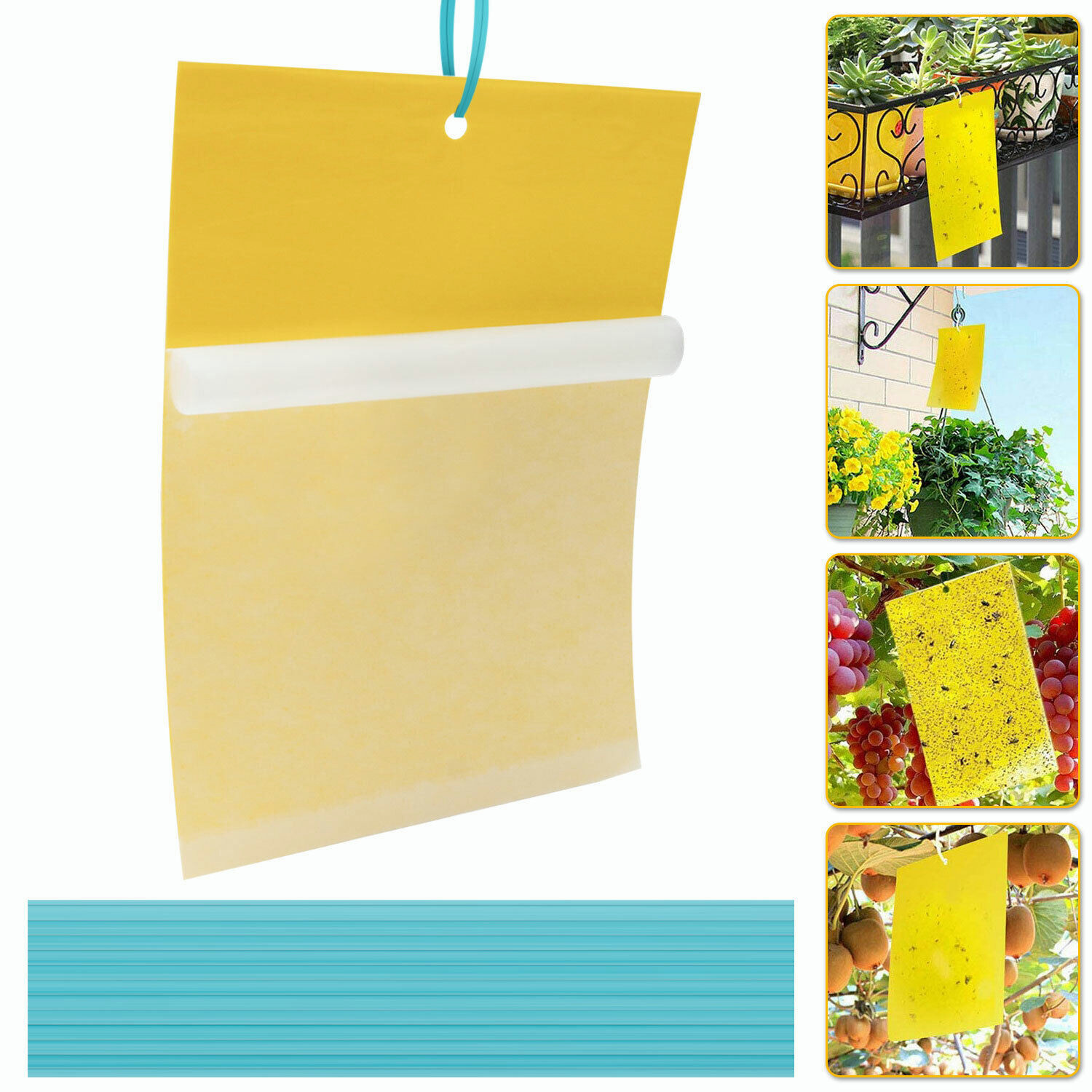 24PCS Sticky Fly Traps Gnat Trap Flies Insect Glue Catcher w/ Hanging Ropes US