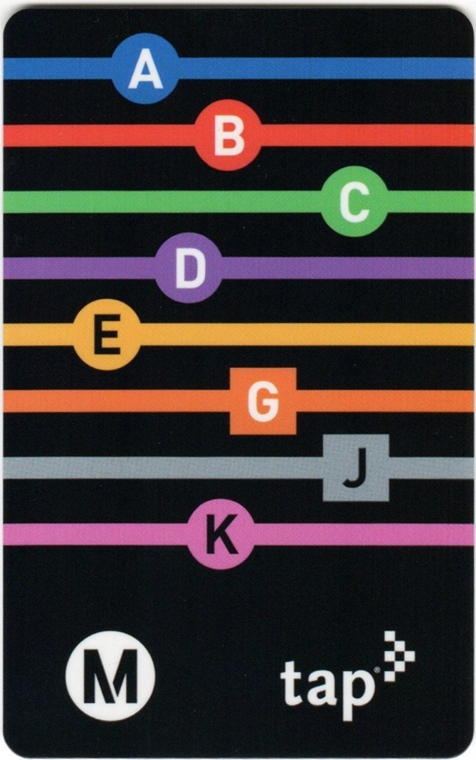 Metro TAP Card Regional Connector LINE LETTERS 2023 Bus Subway Transit Card