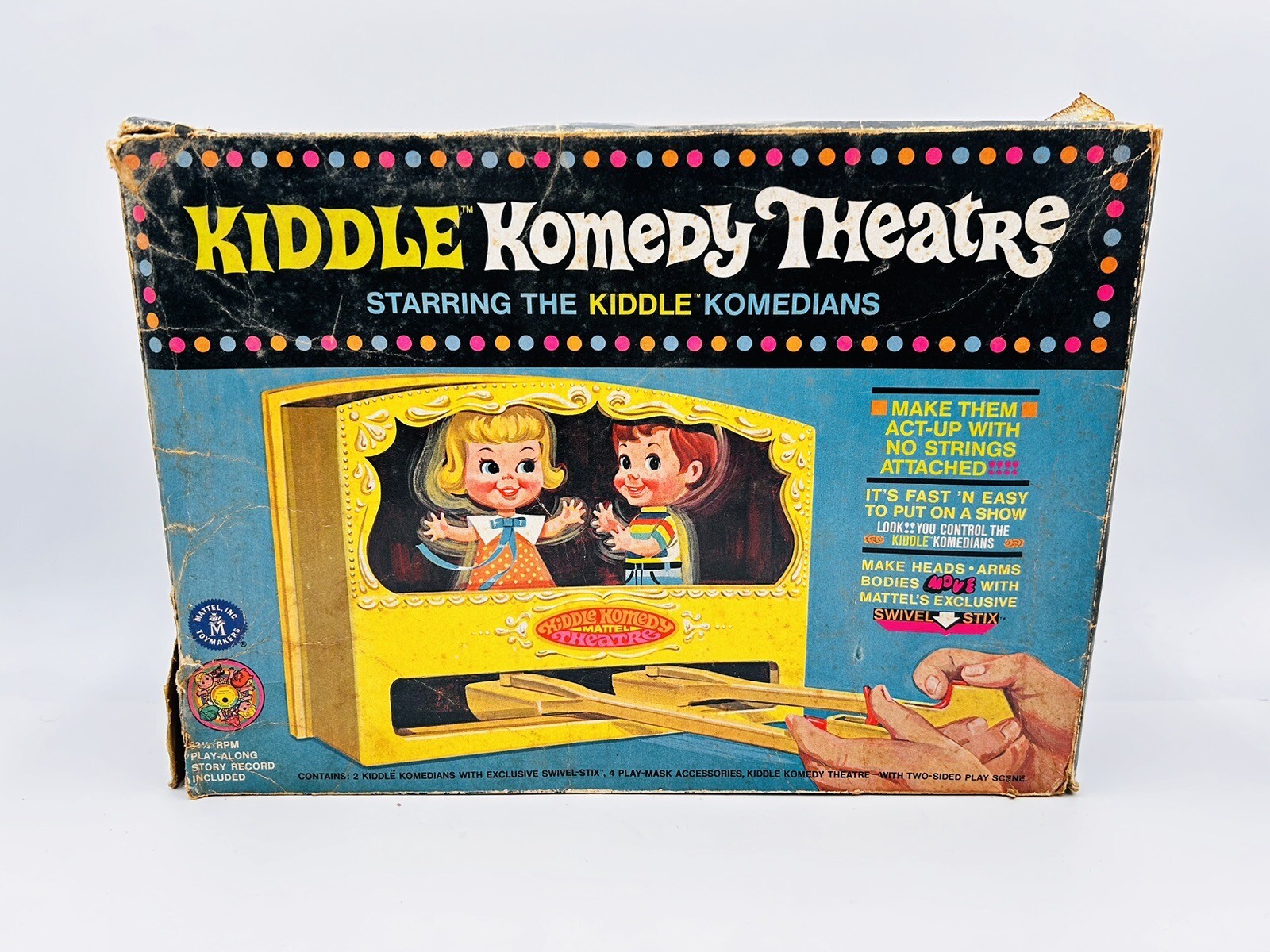 Vintage 1968 Mattel 3592 Kiddle Komedy Theatre Puppet Show W Box Instructions Vintage 1968 Mattel 3592 Kiddle Komedy Theatre Puppet Show W Box Instructions