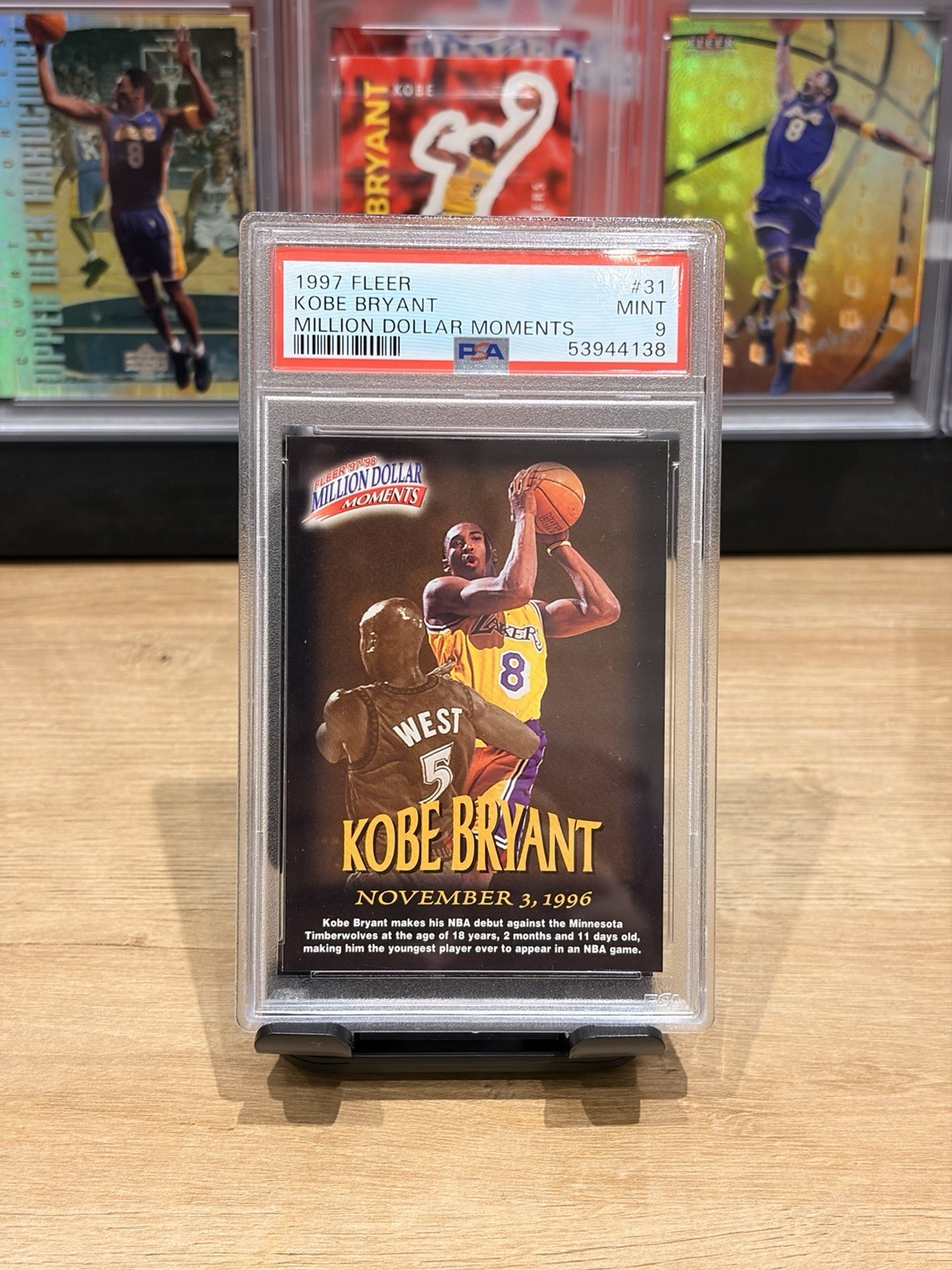 1997-98 Fleer - Million Dollar Moments Contest Kobe Bryant #31 PSA 9