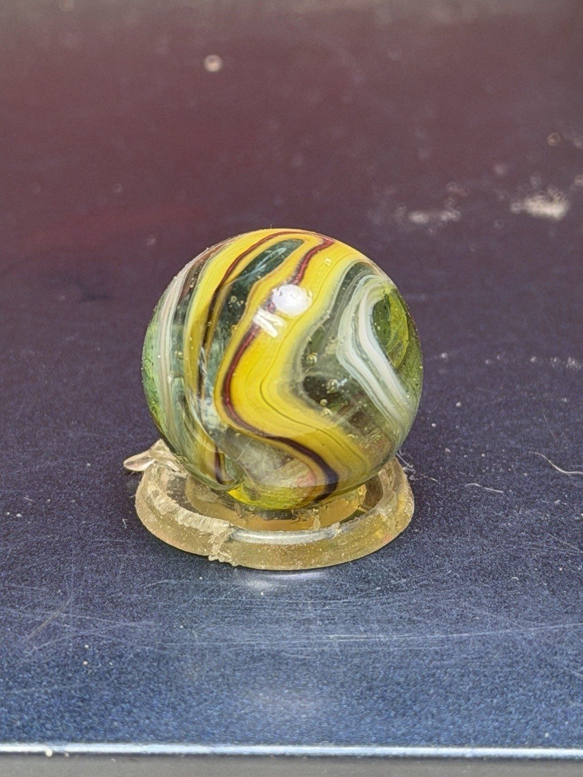 Fine Early JABO marble With ox BLOOD & Loaded Green Aventurine Beautiful .69” Fine Early JABO marble With ox BLOOD & Loaded Green Aventurine Beautiful .69”