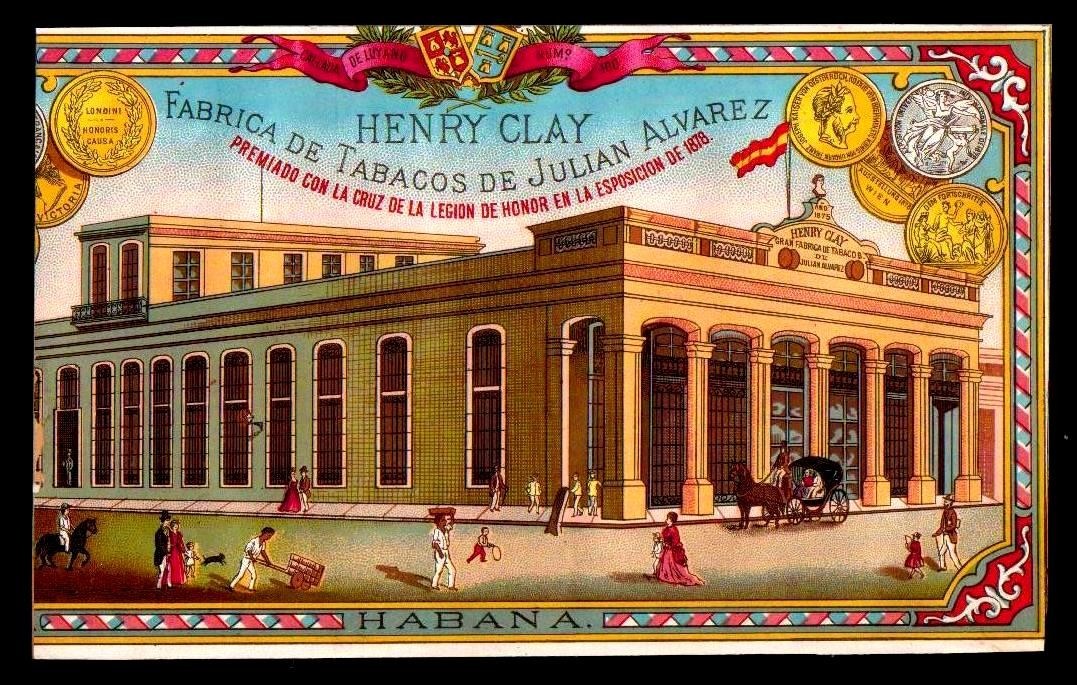 Henry Clay - Fabrica de Tabacos de Julian Alvarez - EX RARE Cigar Box Label Henry Clay - Fabrica de Tabacos de Julian Alvarez - EX RARE Cigar Box Label