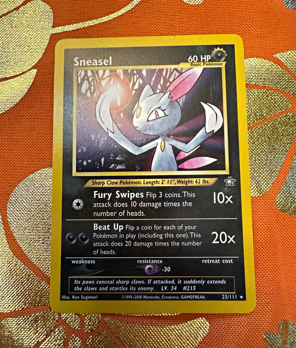 Nintendo Sneasel 25/111 Neo Genesis Rare Unlimited Regular EN 60 HP 2000 Nintendo Sneasel 25/111 Neo Genesis Rare Unlimited Regular EN 60 HP 2000