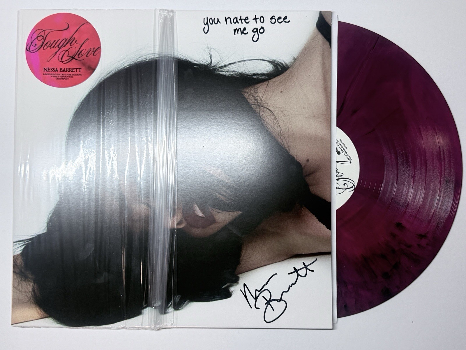 NESSA BARRETT Signed ON COVER Tough Love LP Exclusive Cherry Venom Vinyl Record