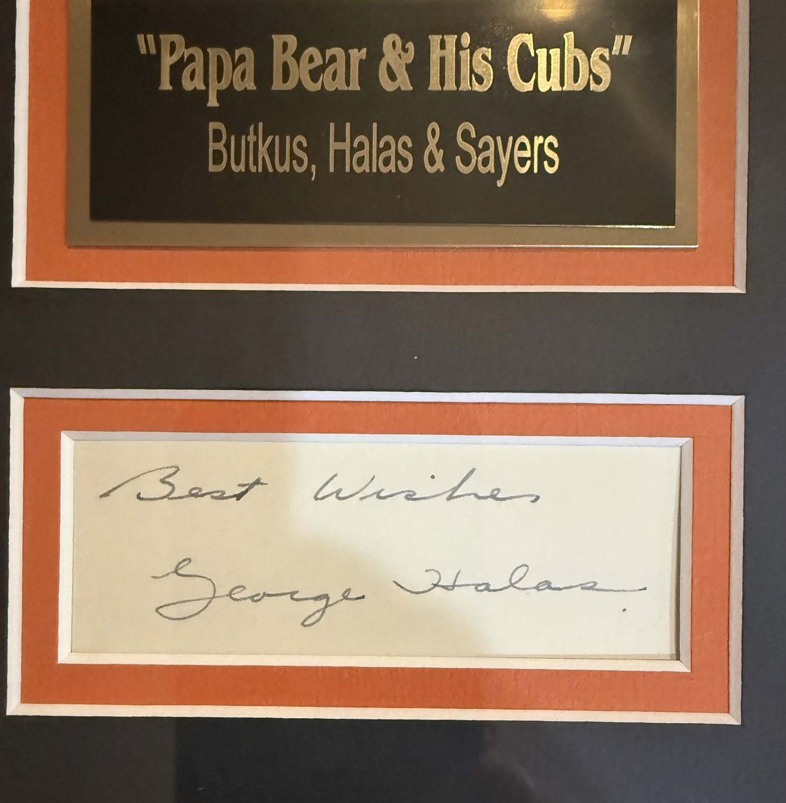 GEORGE HALAS SIGNED INDEX CARD JSA CHICAGO BEARS DICK BUTKUS GALE SAYERS AUTO 
