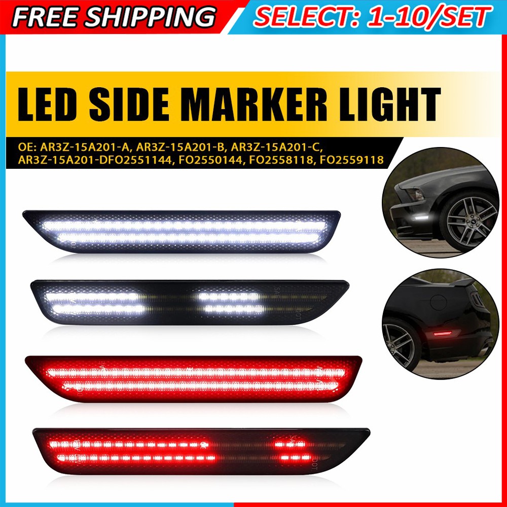 4-40x Dynamic Sequential Front Rear LED Side Marker Light For 10-14 Ford Mustang