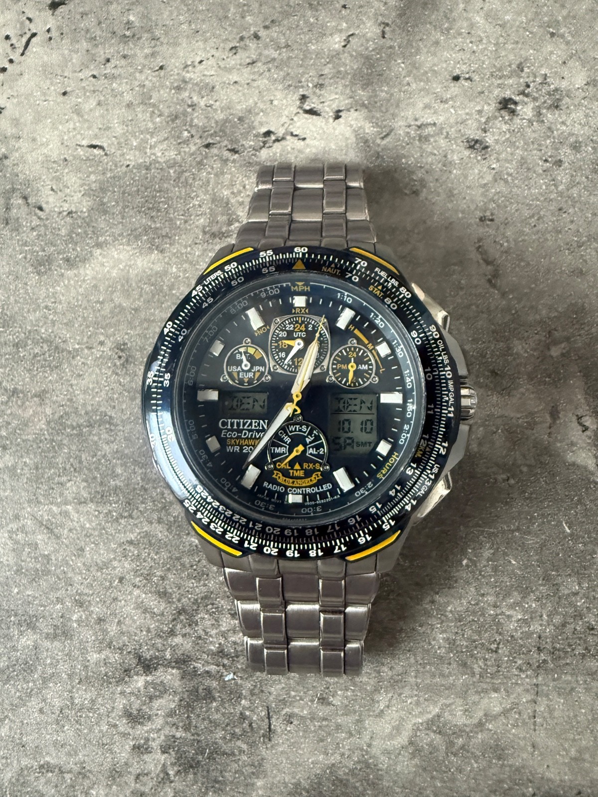 VINTAGE CITIZEN ECO DRIVE SKYHAWK RADIO BLUE ANGELS WATCH VINTAGE CITIZEN ECO DRIVE SKYHAWK RADIO BLUE ANGELS WATCH