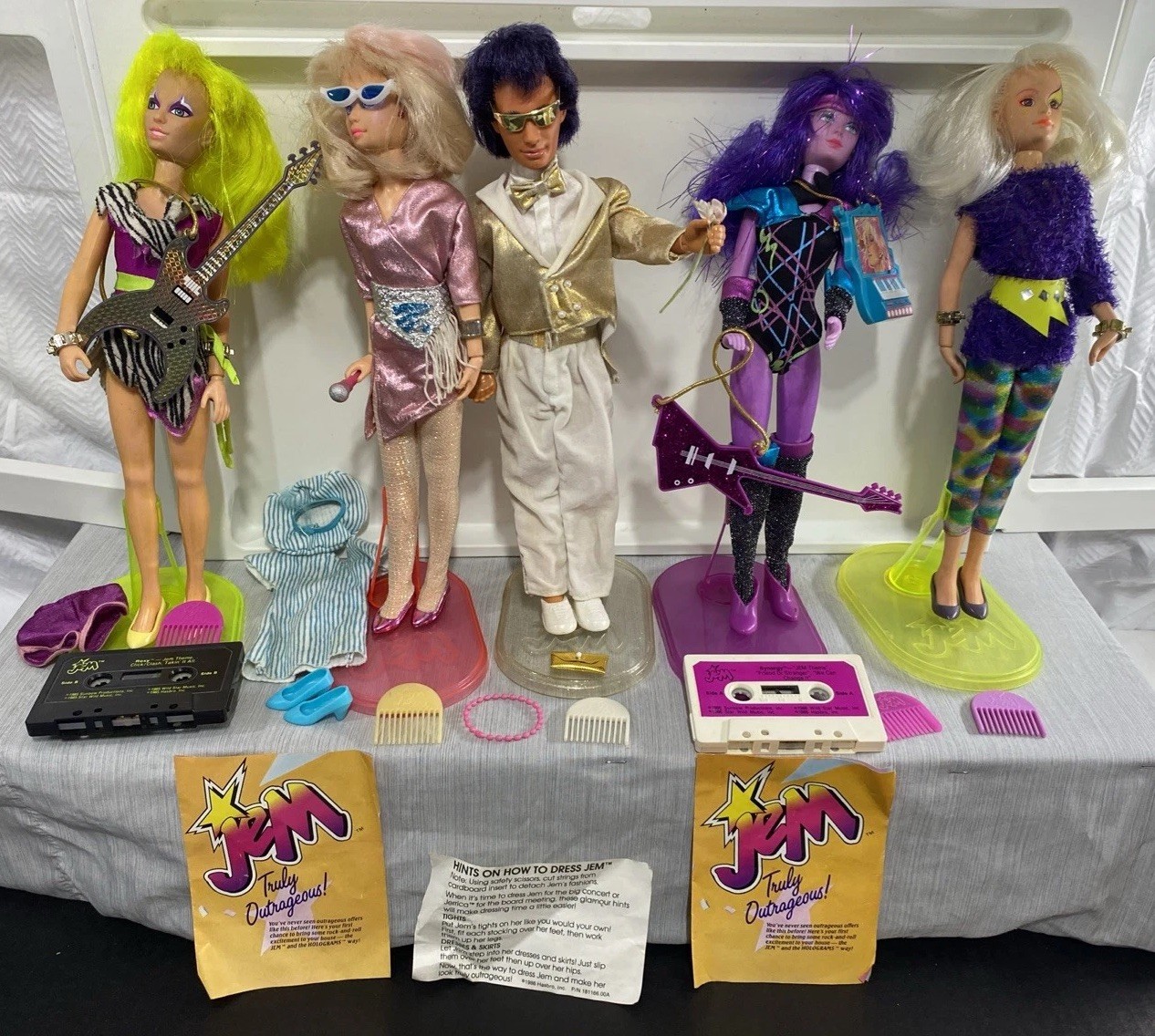 VTG 1980’s Jem & The Holograms Doll Lot Of 5, Synergy, Clash, Roxy, Pizzazz, Rio