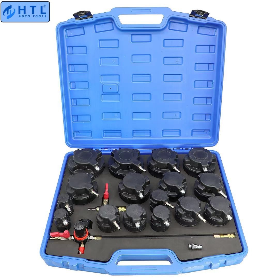 Turbo Pressure System Leakage Tester Kit 19pc For Cooling Emissions Exhaust Pipe