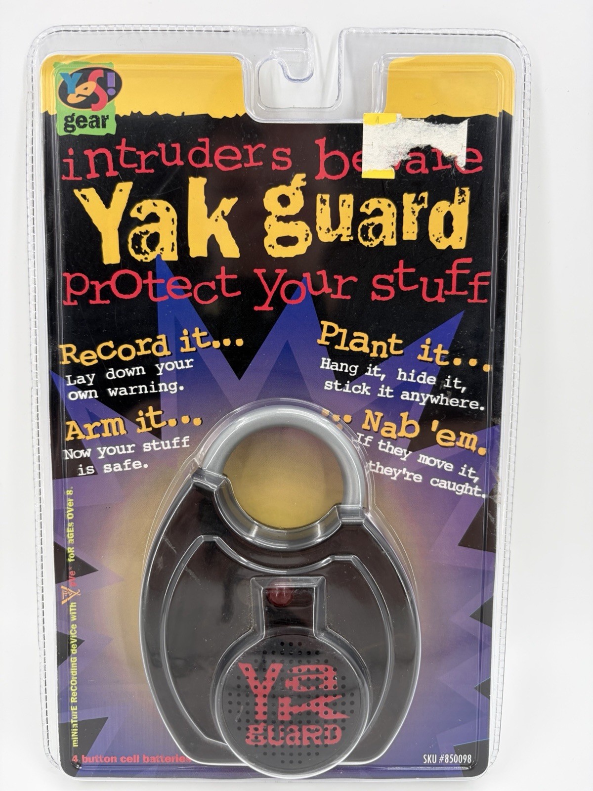 Vintage 1996 Yes Gear Yak Guard Lock Protect Your Stuff ~ New in Package Vintage 1996 Yes Gear Yak Guard Lock Protect Your Stuff ~ New in Package